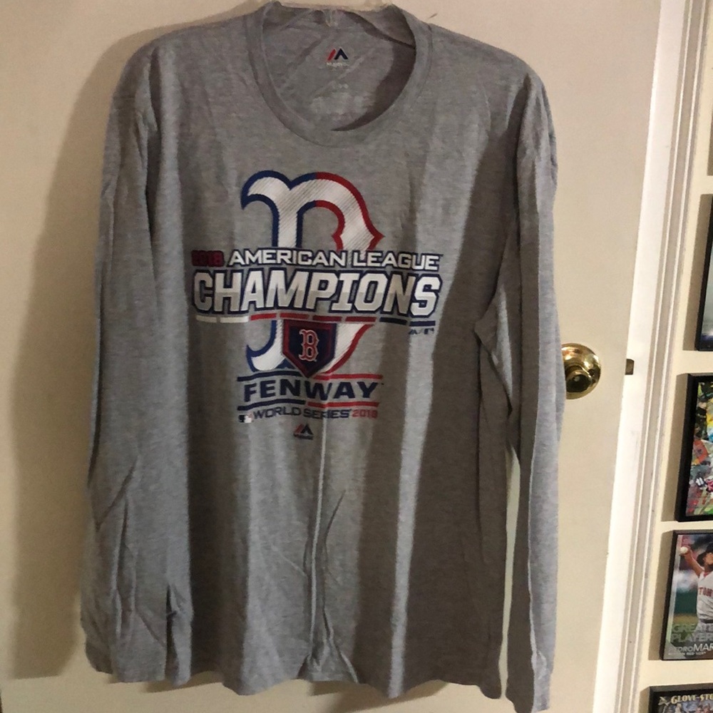 Boston Red Sox MLB Majestic 2018 American League Champions Long Sleeve Tee Shirt